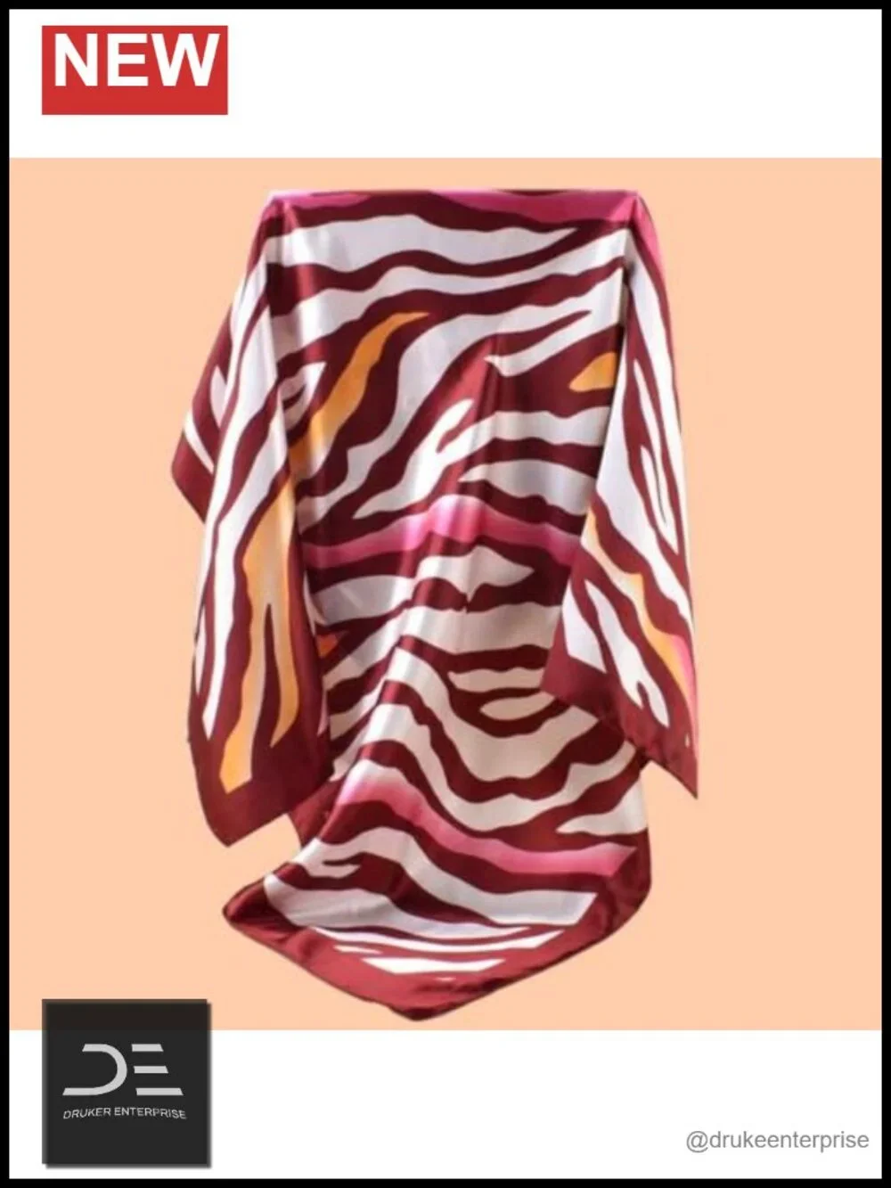 Satin Silk Blend Large Square Scarf for Hair Wrapping & Neck